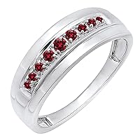 Dazzlingrock Collection 0.23 ctw. Round Diamond Single Row Wedding Band for Men in 925 Sterling Silver