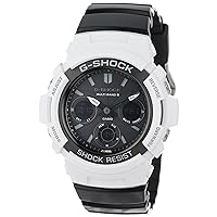 Casio Men's AWGM100GW-7A G-Shock Atomic Timekeeping Analog-Digital Black and White Watch