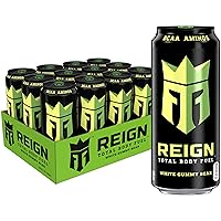Reign Total Body Fuel, White Gummy Bear, Fitness & Performance Drink, 16 Fl Oz (Pack of 12)
