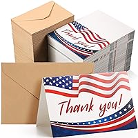 240 Sets Patriotic Thank You Cards with Kraft Envelopes Independence Day Gifts 4 x 6 Inch Blank American Flag Thank You Cards Bulk for Military Veterans Memorial Day 4th of July Independence Day