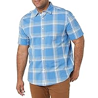 Amazon Essentials Men's Short-Sleeve Stretch Poplin Shirt (Available in Big & Tall)