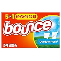 Bounce Fabric Softener Dryer Sheets, Outdoor Fresh Scent, 34 Count