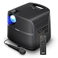 ION Portable Outdoor LED Projector with 70W Speakers, Bluetooth, Rechargeable Battery, Mic, USB and HDMI Connections, 720P HD
