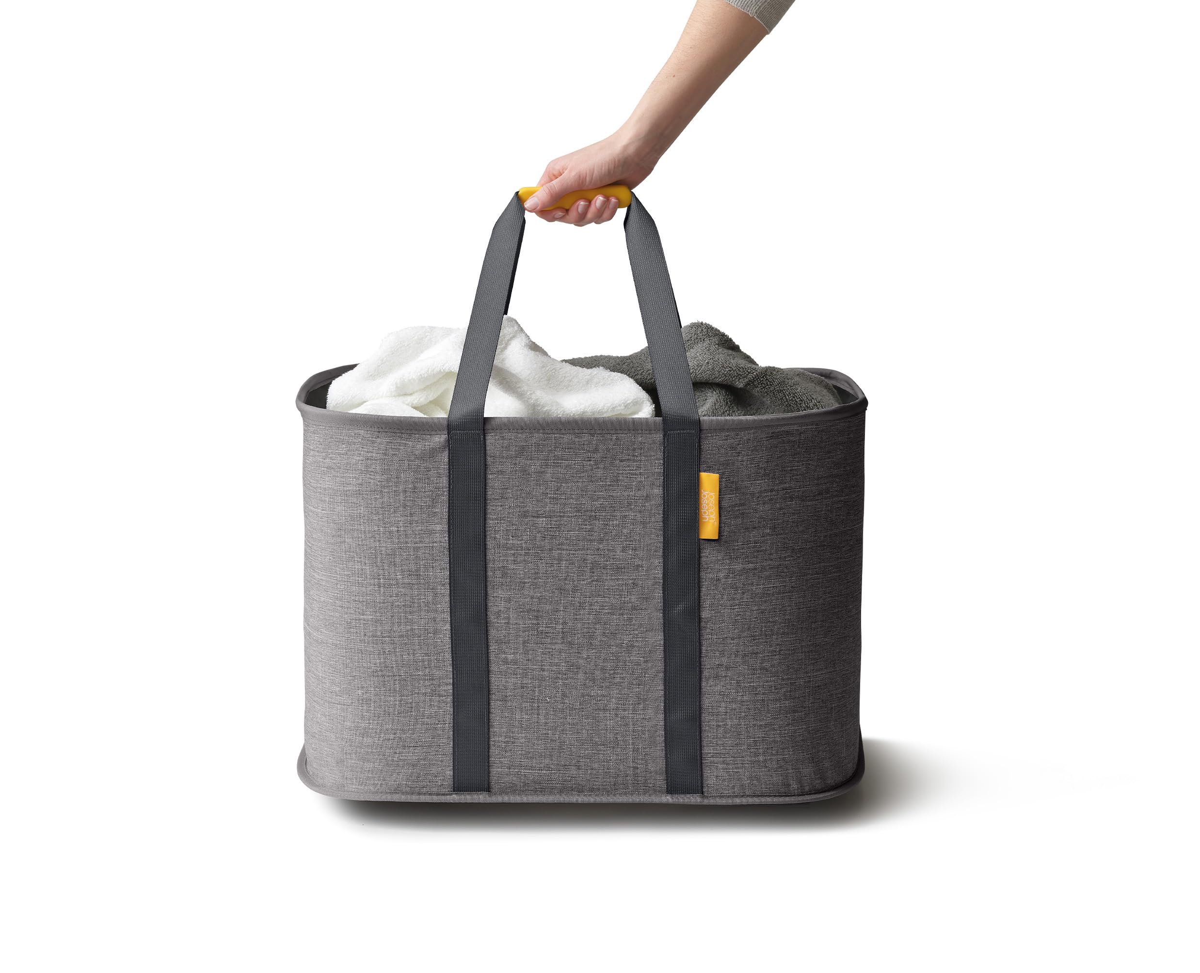 Joseph Joseph Hold-All Max Collapsible 55L Washing Laundry Basket Bag, Durable Fabric, Moisture Resistant, Grey
