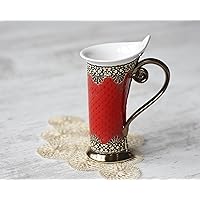 Ceramic Mug, Tea Mug,Handbuilding, Ceramics and pottery, Ceramic cup, Tea cup, Coffee cup, Coffee mug, Handmade mug, Unique mug, Red mug