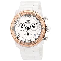 Glam Rock Women's GR50118D Aqua Rock Chronograph Diamond Accented White Dial Ceramic Watch