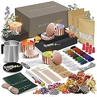 Hearth & Harbor Natural Soy Candle Making Kit for Adults, DIY Candle Making Kit for Kids with Dried Flowers for Candle Making, 50 Piece Make Your Own Candle Kit – 2 Lbs. Soy Wax Candle Making Kit
