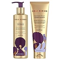 Pantene, Shampoo and Sulfate Free Conditioner Kit, with Argan Oil, Pro-V Gold Series, for Natural and Curly Textured Hair, 17.9 fl oz, Kit (Packaging may vary)