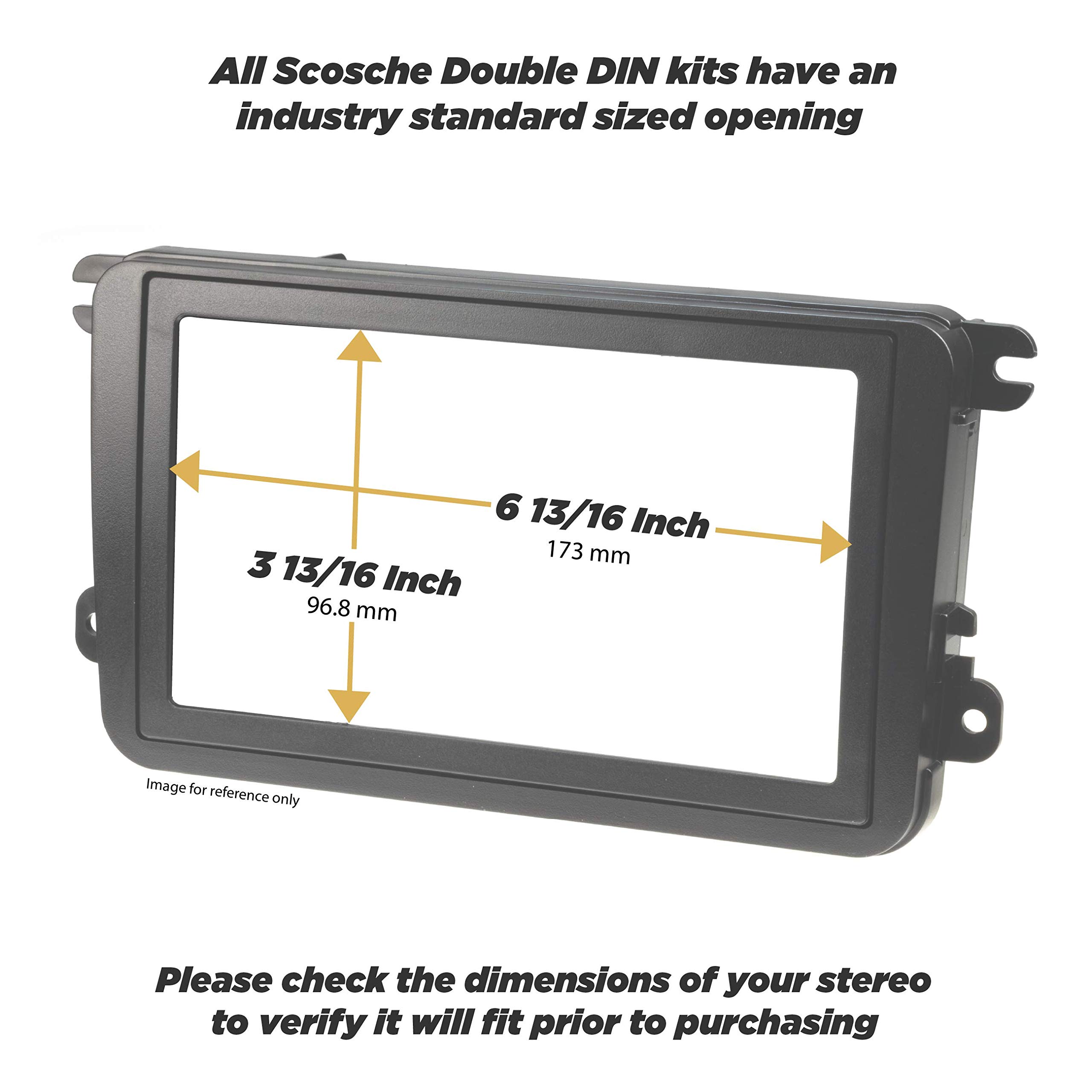 SCOSCHE Install Centric ICCR6BN Compatible with Select Chrysler/Dodge/Jeep 2007-14 Double DIN Complete Stereo Installation Solution for Installing an Aftermarket Stereo Black