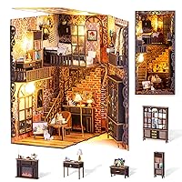 Book Nook Kit for Adults Teens, Wooden 3D Puzzles for Adults Tiny House Bookcase, DIY Miniature House Kit Bookshelf Decor, Tiny Home Kit, Birthday Gifts for Him