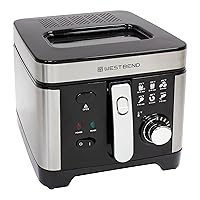 Hamilton Beach Professional-Style Deep Fryer with 3 Frying Baskets, 4.7  Quart or 19 Cup Oil Capacity, Lid with View Window, Stainless Steel, 35034  