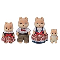 Calico Critters Caramel Dog Family, Dolls, Dollhouse Figures, Collectible Toys ,3 inches