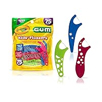 897 Crayola Kids' Flossers, Grape, Fluoride Coated, Ages 3+, 75 Count