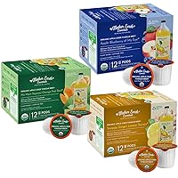 Mother Earth Essentials Superfood Tea GINGER LEMON, ORANGE PEEL BASIL & BLUEBERRY infused with Organic Apple Cider Vinegar with The Mother. (12 Tea Pods of each flavor)