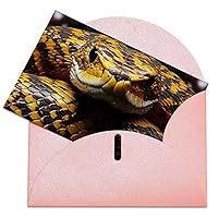 Yellow Snake Birthday Cards with Envelopes Bulk Birthday Cards with Envelopes Thank You Card Color Blank Note Large Greeting Cards 5.9”x 3.9” Note Cards