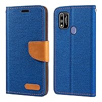 for Coolpad SUVA Case, Oxford Leather Wallet Case with Soft TPU Back Cover Magnet Flip Case for Coolpad SUVA (”) Blue