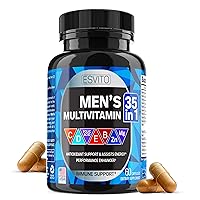 Multivitamin for Men 35 in 1 - Dietary Supplement for Daily Immune & Energy Support - Mens multivitamins with Iron, Vitamin C, D3, E, Folic Acid, B Group, Zinc, Magnesium - 60 Count