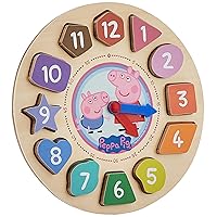 Peppa Pig Shape Sorter Clock Puzzle for 36 months to 48 months, 14Pieces (12Piece numbers + Clock + Stand )