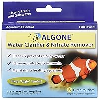 Aquarium Water Clarifier and Nitrate Remover, 6 Filter Pouches