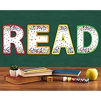 Classroom Decorations Reading Poster for Teachers Bulletin Board and Wall Decor for Pre School, Elementary, Middle School, Daycare, Library Read Sign(Colorful Dots)