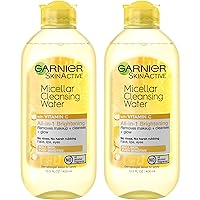 Micellar Water with Vitamin C, Facial Cleanser & Makeup Remover, 13.5 Fl Oz (400mL), 2 Count (Packaging May Vary)