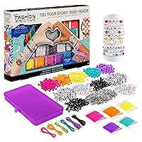 Fashion Angels Galaxy Bead Super Set, 2,000+ Bead Bracelet Making kit - Makes 50+ Bracelets, Alphabet Charms, Pearlescent & Metallic Beads, Includes Bead Box Organizer, Recommended for Ages 8 and Up