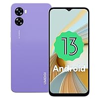 UMIDIGI G3 Plus Unlocked 6.52-Inch 128GB Android 13 Mobile Phone with 16MP Camera, 5150mAh Battery, and Side Fingerprint - Lavender Purple