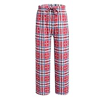 Ekouaer Boys Pajama Pants Long Sleep Pants Soft Elastic Waist Pajama Bottoms Plaid Lounge Pants with 2 Pockets 4-14 Years