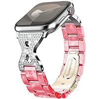 ATIMIRA High Quality Resin Watch Strap Compatible with Apple Watch 38mm 40mm 41mm 42mm 44mm 45mm 49mm Sparkly Watch Strap Replacement for iWatch Series 9, Ultra 2, SE, Ultra Series 8, 7