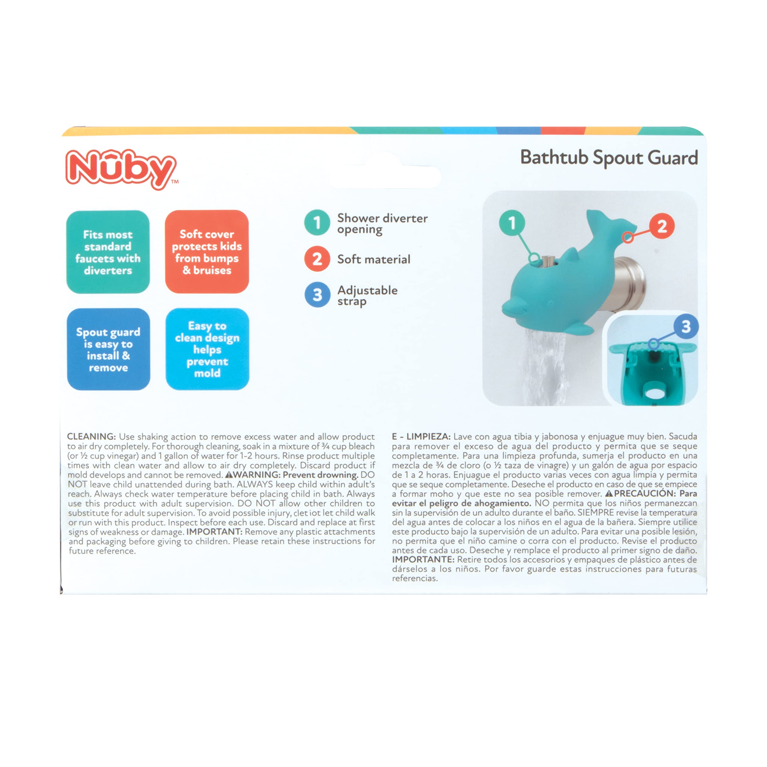 Nuby Bathtub Safety Spout Guard, Dolphin