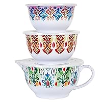 SPICE BY TIA MOWRY Sweet Basil 6 Piece Melamine Nesting Mixing and Batter Bowl Set, Multicolor