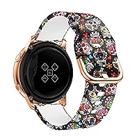 20mm Watch Strap for Active 2 3 41mm 42mm 40mm 44mm for Huawei Watch Gt 2 42mm for Gts 2 (Color : Color Skull, Size : Amazfit GTR 42mm)