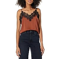 The Drop Women's Natalie V-Neck Lace Trimmed Camisole Tank Top