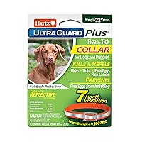 Hartz UltraGuard Plus Flea & Tick Collar for Dogs and Puppies, 7 Month Flea and Tick Prevention and Protection Per Collar, Reflective Orange, up to 22 Inch Neck