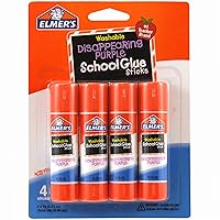 Disappearing Purple School Glue Sticks, 0.24 oz Each, 4 Sticks per Pack (E543)