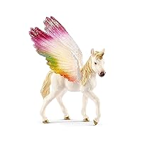 Bayala Mythical Winged Rainbow Baby Unicorn Foal Figurine - Featuring Majestic Pegasus and Glitter Details, Highly Durable and Fun Imaginative Toy for Boys and Girls, Gift for Kids Ages 5+