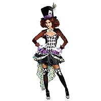 Dreamgirl Adult Mad Hatter Costume for Women, Womens Whimsical Mad Hatter Madness Halloween Costume