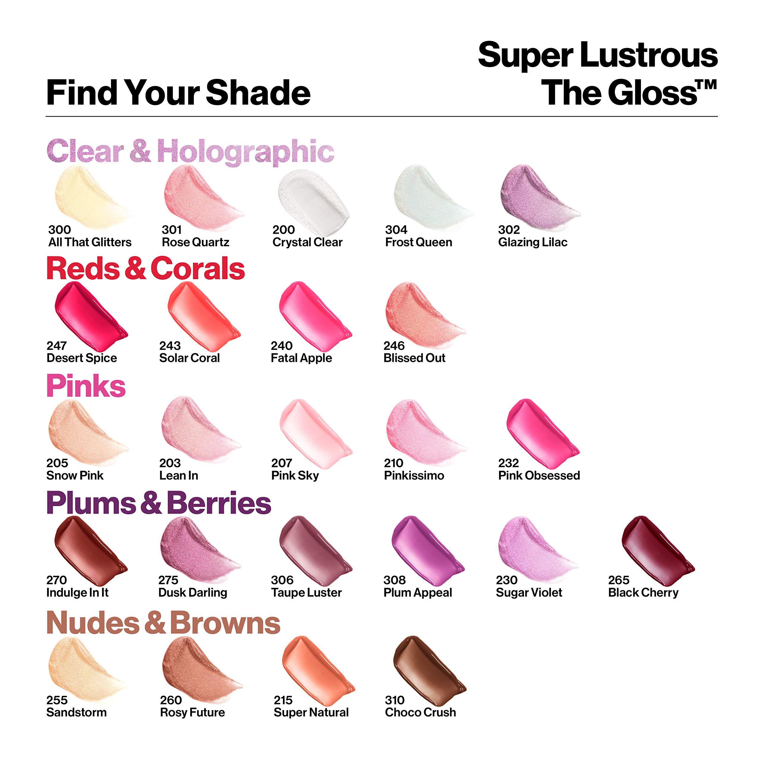 Revlon Lip Gloss, Super Lustrous The Gloss, Non-Sticky, High Shine Finish, 247 Desert Spice, 0.13 Oz