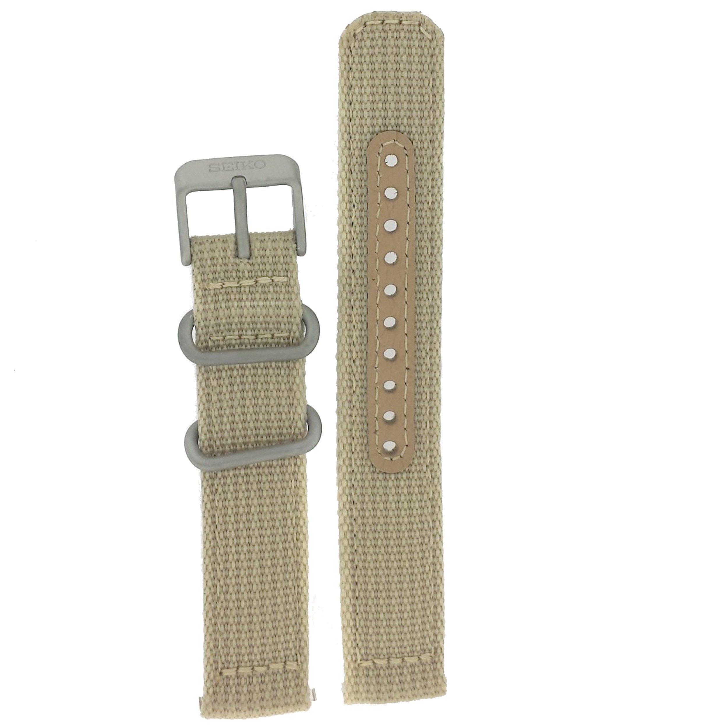 SEIKO Original Nylon Beige Watch Band 18 millimeters- Model SNK805