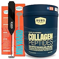 BUBS Naturals Collagen Peptides Pasture Raised Grass-Fed|Paleo & Keto Friendly|Whole30 Approved| 20oz Container| 28 Servings Mix Wand - Handheld Milk Frother - Lattes, Coffee