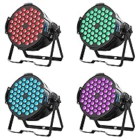 LED Stage Lights Sound Activated, RGB DMX Stage DJ Lights Sound Activated, LED Par Lights Party Wash Lights for Parties, Church, Concert, Wedding, Bar, Club Stage Lighting (4 Pack)