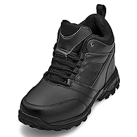 CALTO Men's Invisible Height Increasing Elevator Shoes - Black Leather Lightweight Trainer Sneakers - 4.5 Inches Taller - FD003