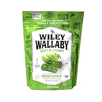 Wiley Wallaby Licorice 10 Ounce Classic Gourmet Soft & Chewy Australian Green Apple Licorice Candy Twists, 1 Pack