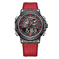 NAVIFORCE Mens Analog Digital Watch with Silicone Strap, Waterproof Sport Watch with Multifunction Chronograph Watches