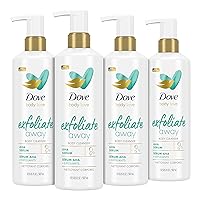 Dove Body Love Body Cleanser Exfoliate Away 4 Count For Rough Skin Body Wash with AHA Serum and Exfoliating Minerals for Soft Skin 17.5 fl oz