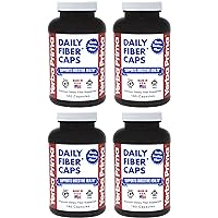 Daily Fiber Caps - 180 Capsules, (Pack of 4) - Soluble & Insoluble Dietary Fiber Supplement - Colon Cleanse - Gut Health - Vegan, Non-GMO, Gluten-Free