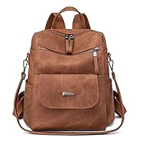 PU Leather Backpack Purse for Women Fashion Multipurpose Design Handbag Ladies Shoulder Bags Travel Backpack Brown