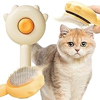 Cat Hair Brush - New Version Cat Comb, Pet Hair Cleaner Brush, Cat Grooming Brush, Cat Brush for Long Hair Cats, Cat Brush for Shedding, Self Cleaning Cat Brush, Dog Brush for Shedding - Slicker Brush