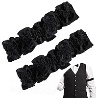 1Pair Arm Garters for Men Sleeve Garters 1920's Armband Garter Roaring  (Black)