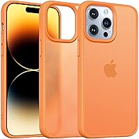 Alphex Colored Transluscent for iPhone 14 Pro Case, Sleek Cute Retro Design, German Quality Standard Certified, 12FT Military-Grade Protection, Slim Matte Hard Back Case 6.1-inch, Orange